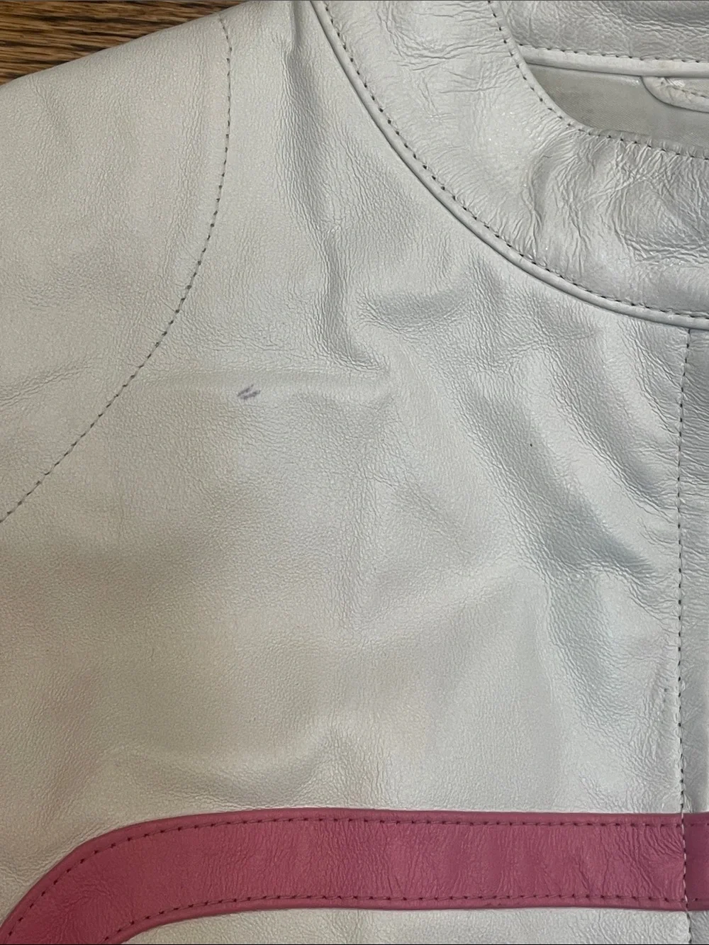 Classic White Women's Wilson’s Leather Jacket with Pink Trim ladies L - Picture 11 of 16